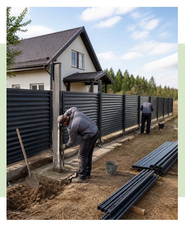 Строительство заборов под ключ с установкой в Партизанске